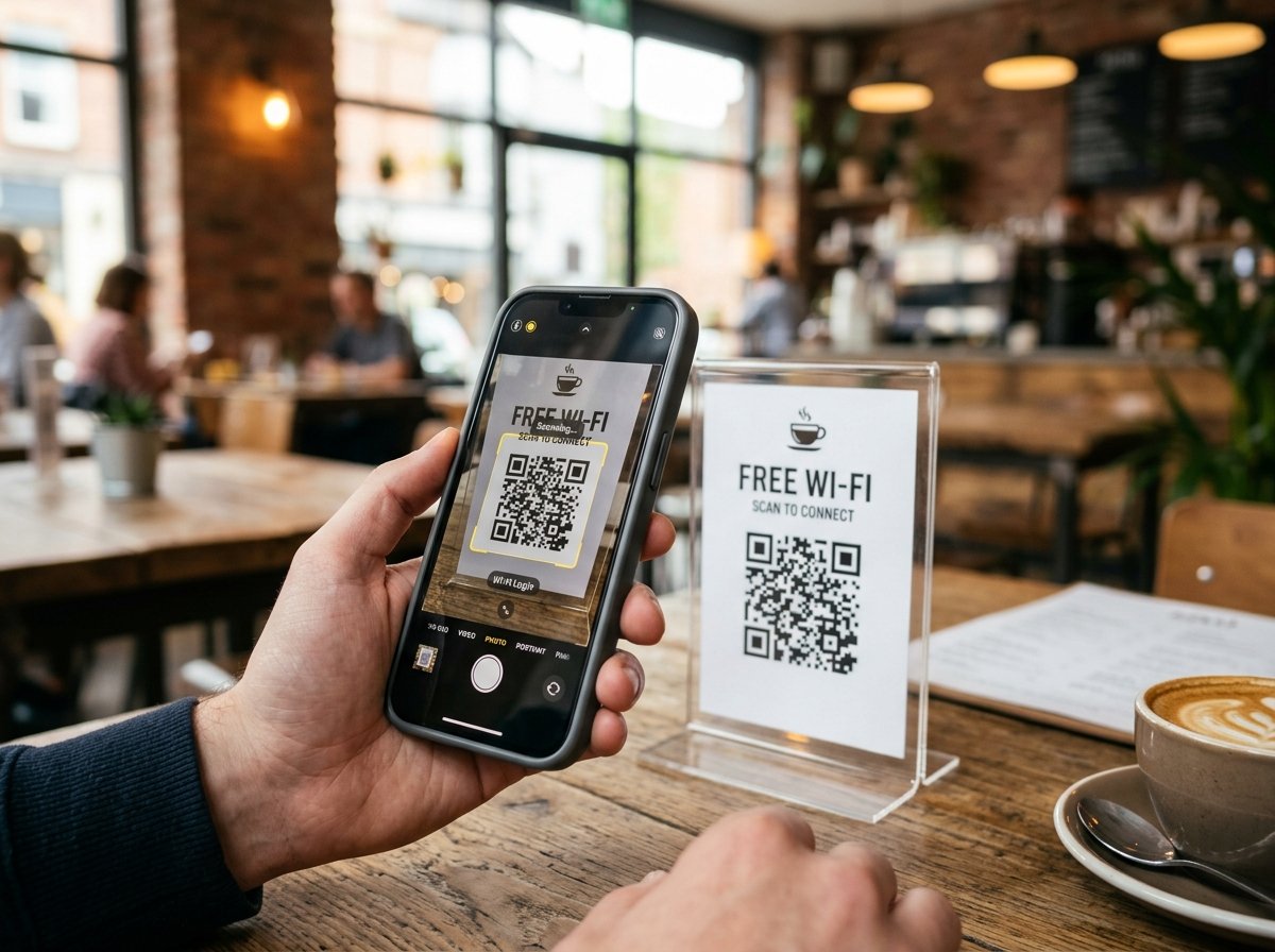 Step 1: Customer Scanning QR Code on Table Stand